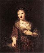 Rembrandt van rijn, Portrait of Saskia with a Flower